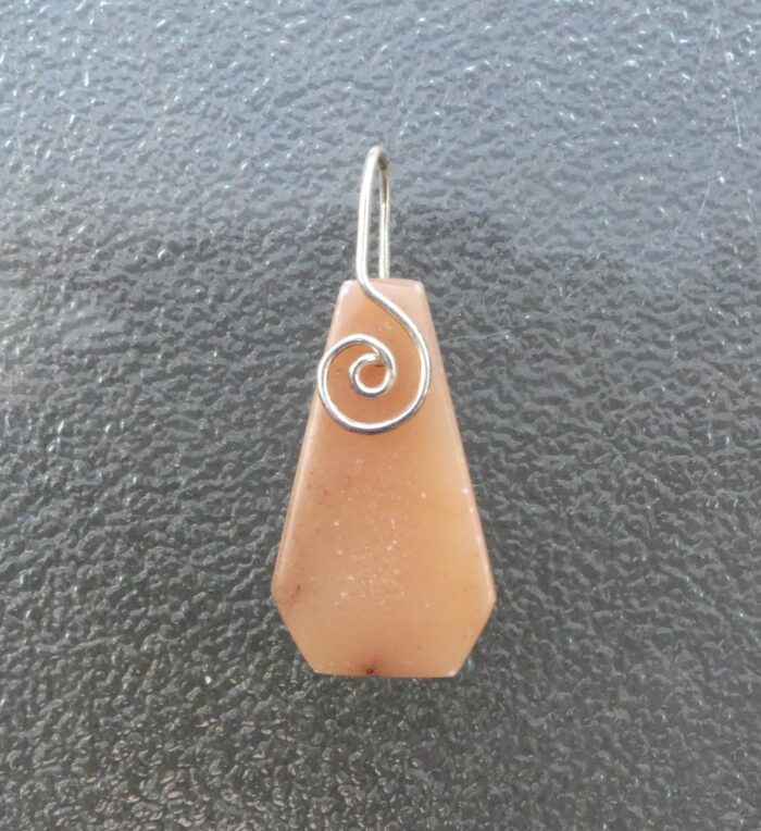 Pink Azeztulite Pendant (Sterling Silver Wire Wrapped)