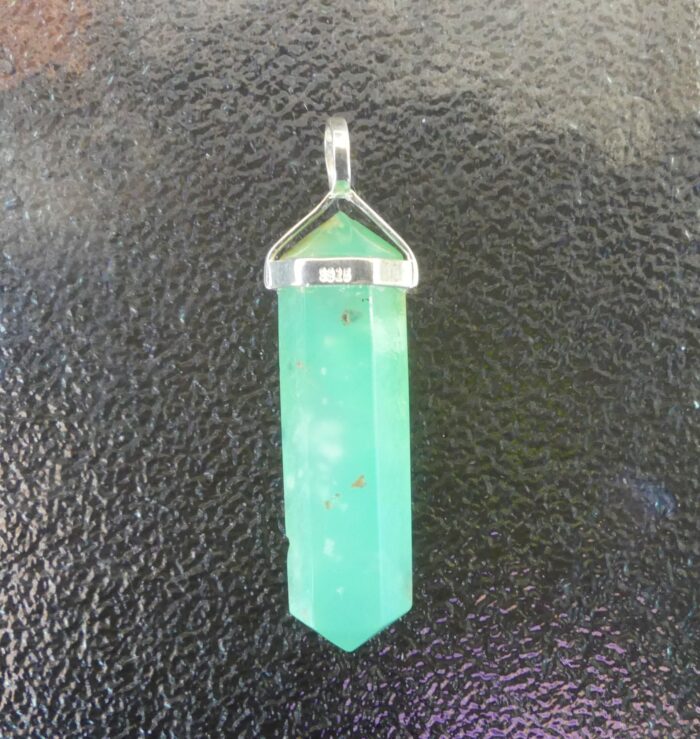 Chunky Chrysoprase Pendant Set in Sterling Silver