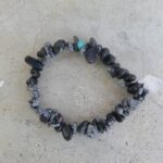 Snow Flake Obsidian Chip Bracelet