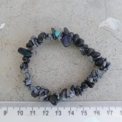 Snow Flake Obsidian Chip Bracelet