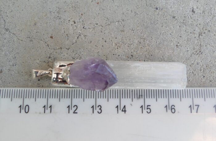 Selenite & Amethyst Pendant - Image 2