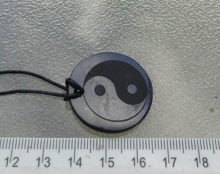 Shungite Yin Yang Pendant on Cord - Image 2