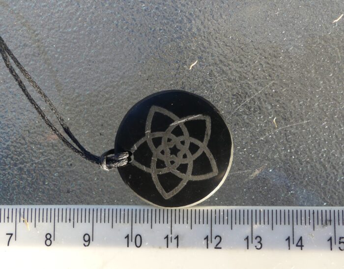 Shungite Flower Pendant on Cord - Image 3