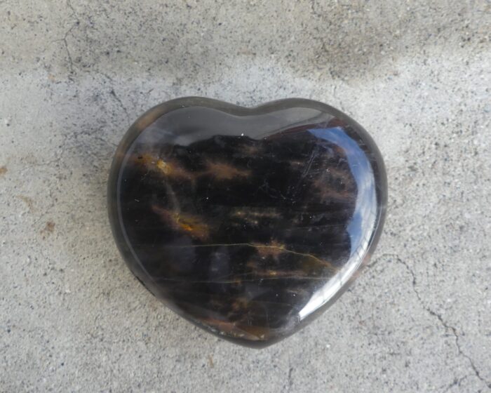 Black Moonstone Heart 