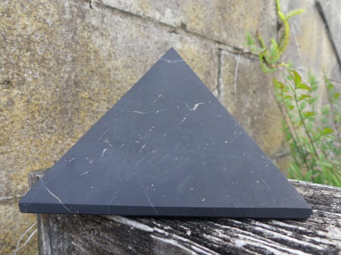Unpolished Shungite Pyramid 12cm - Image 2