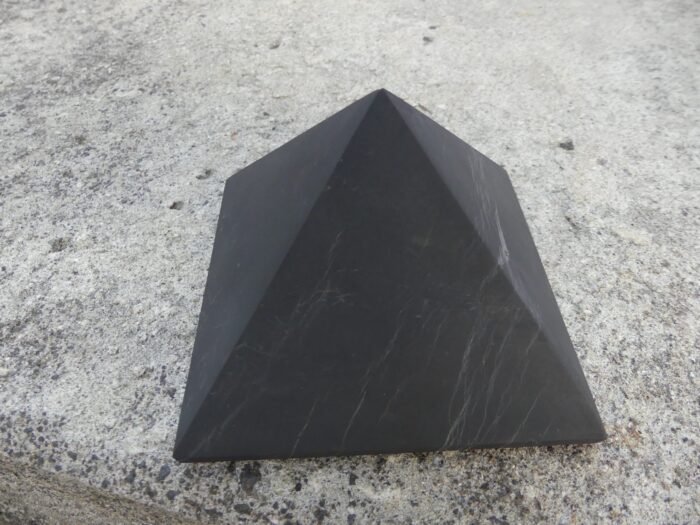 Unpolished Shungite Pyramid 10cm 620gm to 700gm