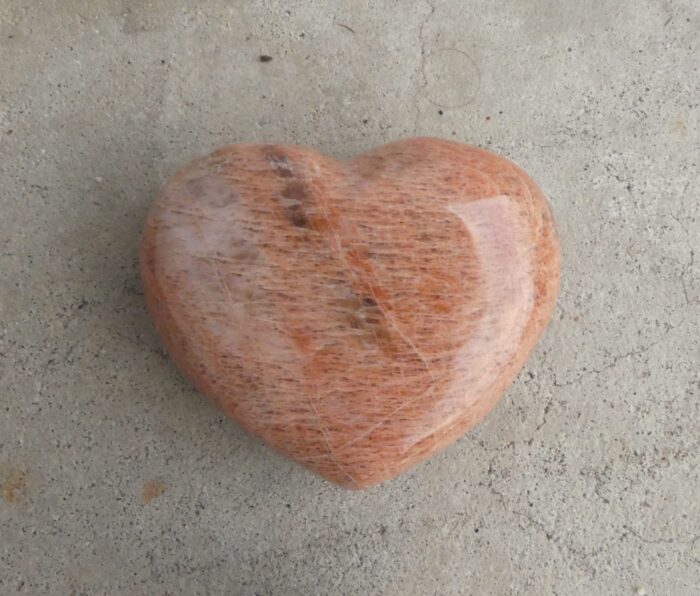 Peach Moonstone Heart