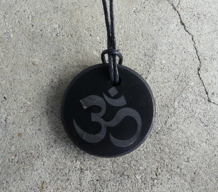 Shungite Ohm Pendant on Cord