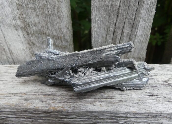 RARE Stibnite Cluster with Calcite