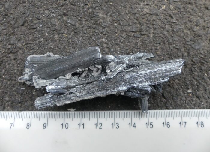 RARE Stibnite Cluster with Calcite - Image 4