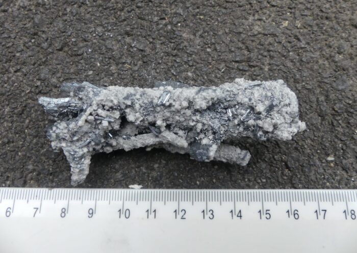RARE Stibnite Cluster with Calcite - Image 3