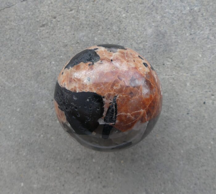 Peach Moonstone/Smokey Quartz/Tourmaline Sphere 6.4cm - Image 2