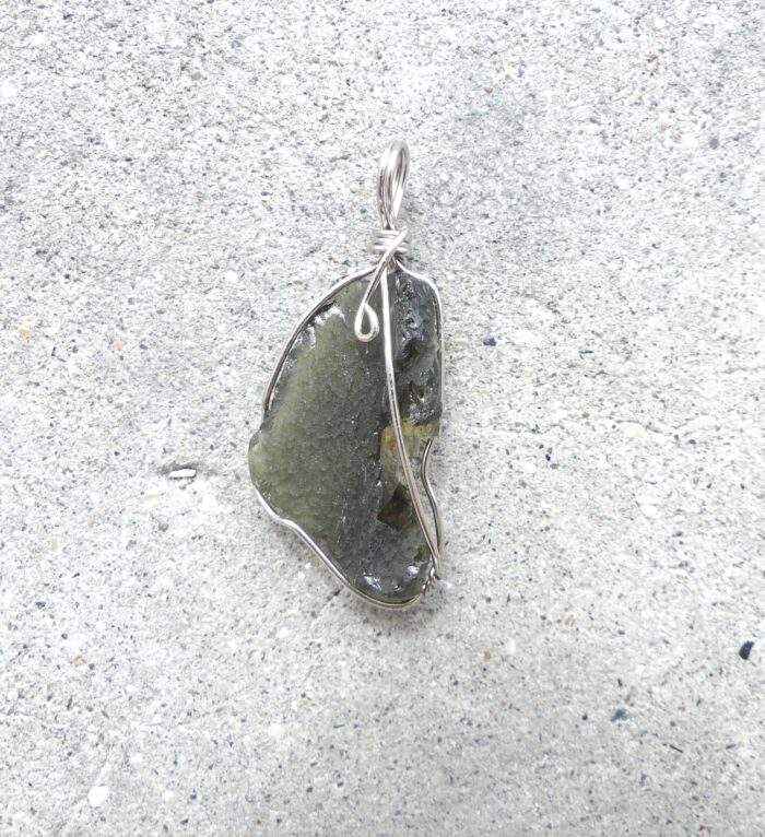 Moldavite Pendant Wire Wrapped - Image 2