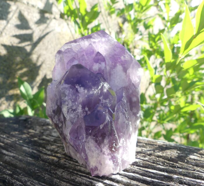 Elestial Amethyst from Brazil with cut base. - Image 5