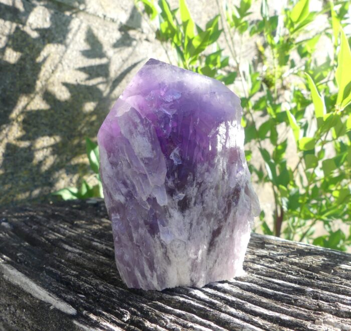 Elestial Amethyst from Brazil with cut base. - Image 2