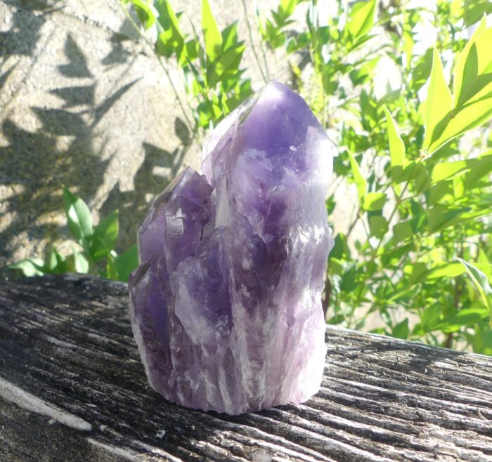 Elestial Amethyst from Brazil with cut base.