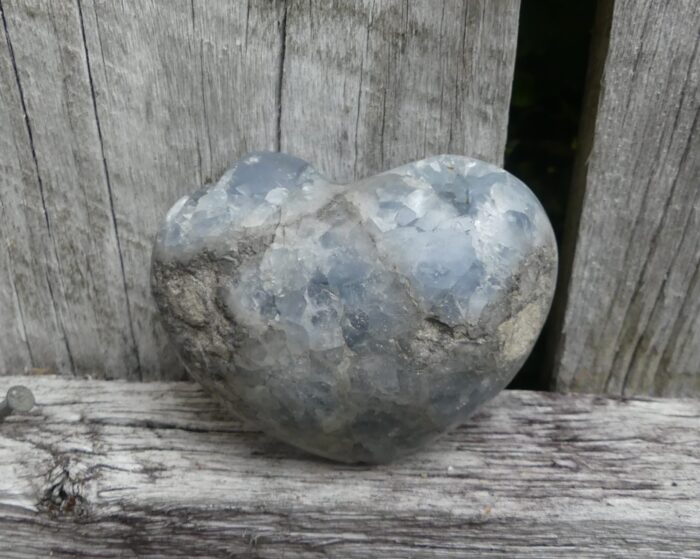 Semi Polished Celestite Heart 507gm - Image 6