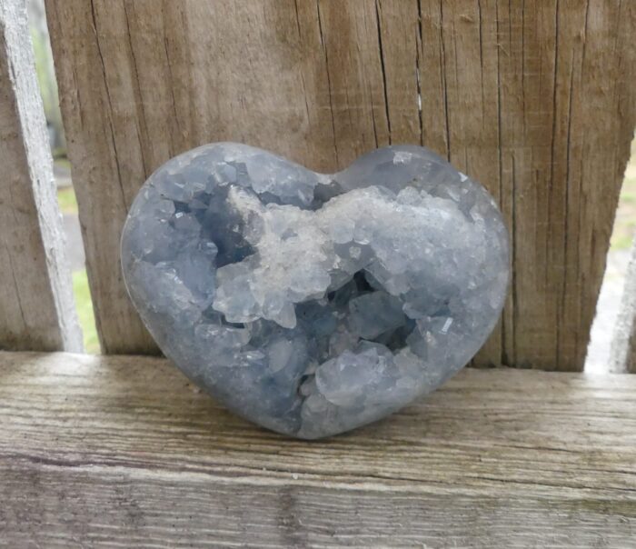 Semi Polished Celestite Heart 507gm - Image 5