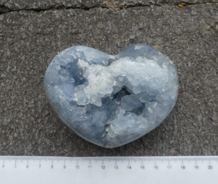Semi Polished Celestite Heart 507gm - Image 4