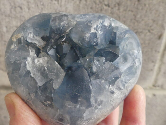 Semi Polished Celestite Heart 659gm - Image 7