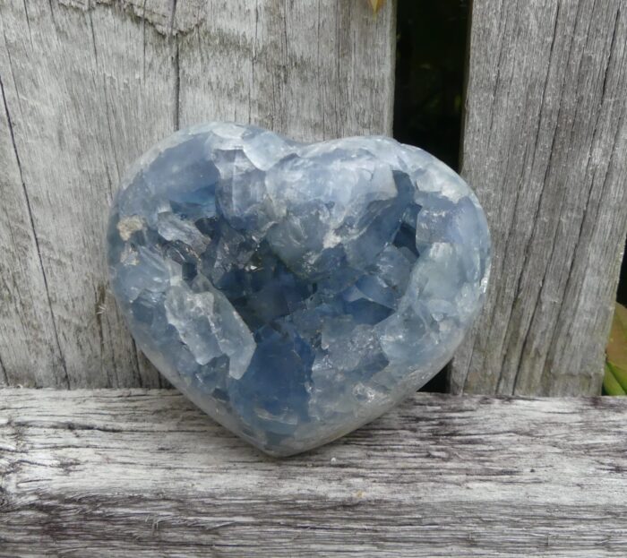 Semi Polished Celestite Heart 659gm - Image 6