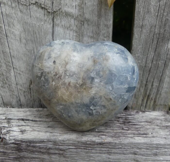 Semi Polished Celestite Heart 659gm - Image 5