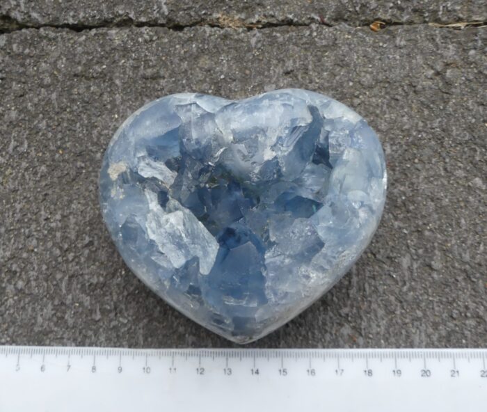 Semi Polished Celestite Heart 659gm - Image 4