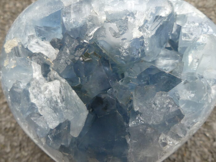Semi Polished Celestite Heart 659gm - Image 3