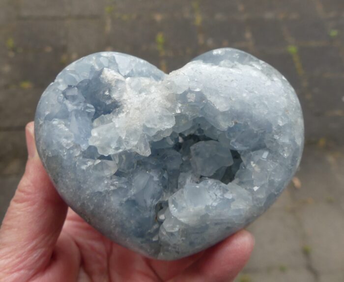 Semi Polished Celestite Heart 507gm