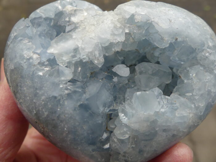 Semi Polished Celestite Heart 507gm - Image 3