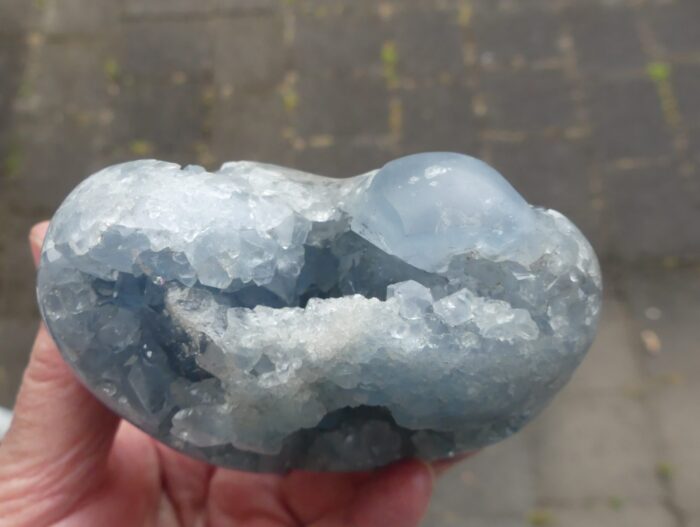Semi Polished Celestite Heart 507gm - Image 2