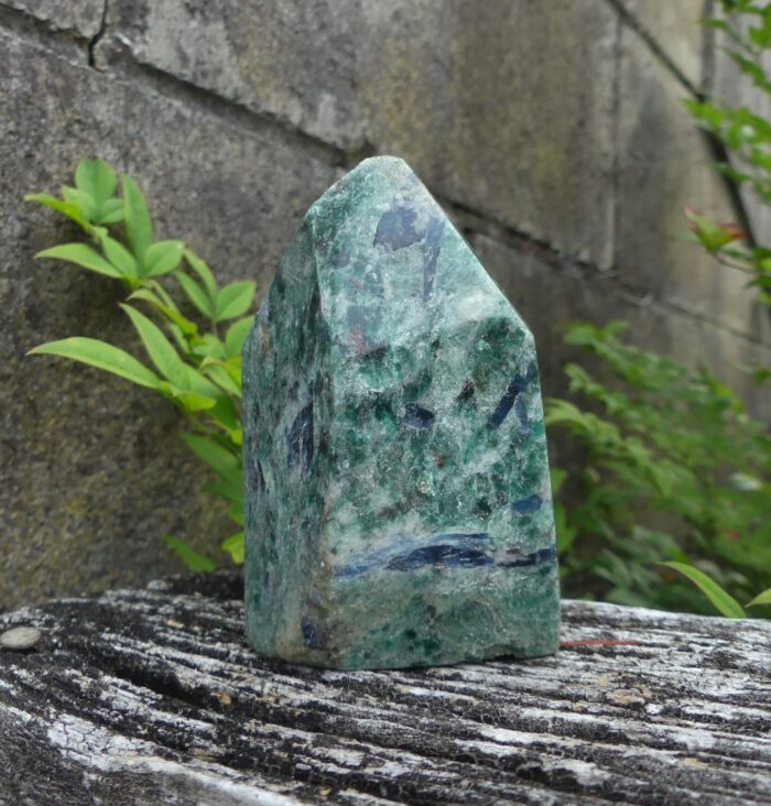 Polished Kyanite Fuschite Point