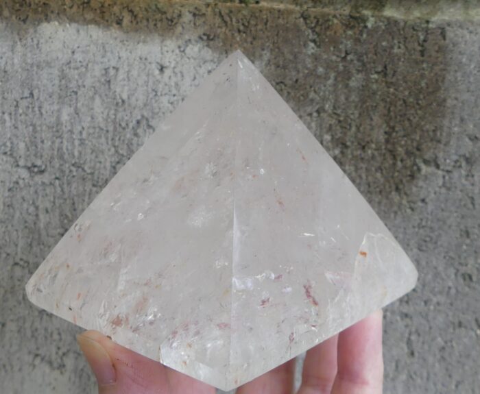 Large Hematoid Quartz Pyramid with Rainbows 543gm - Image 3