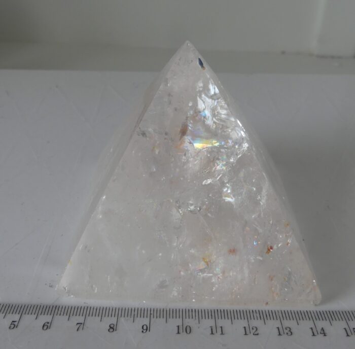 Large Hematoid Quartz Pyramid with Rainbows 543gm - Image 2