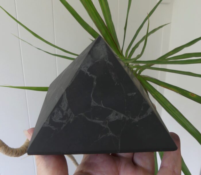 Unpolished Shungite Pyramid 9.9cm 581gm