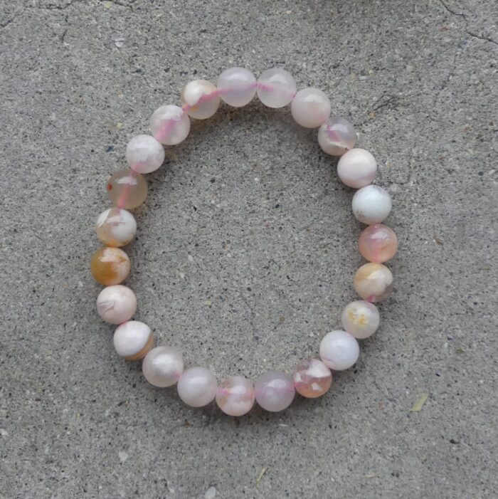 Flower Agate Bracelet 8mm - Image 3