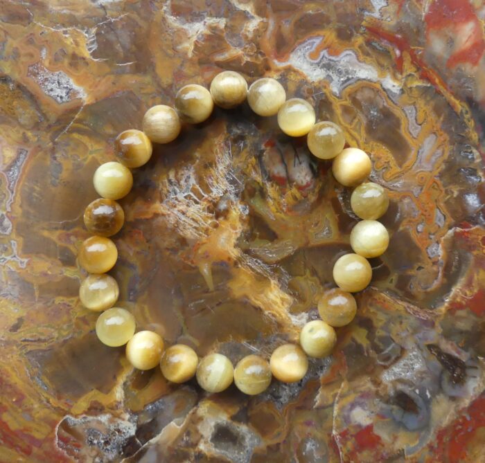 Yellow Tigers Eye Bracelet 9mm
