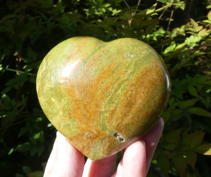 Large Green Opal Heart